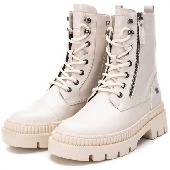 NEW XTI women's combat boots in open white - Picture 4 of 4